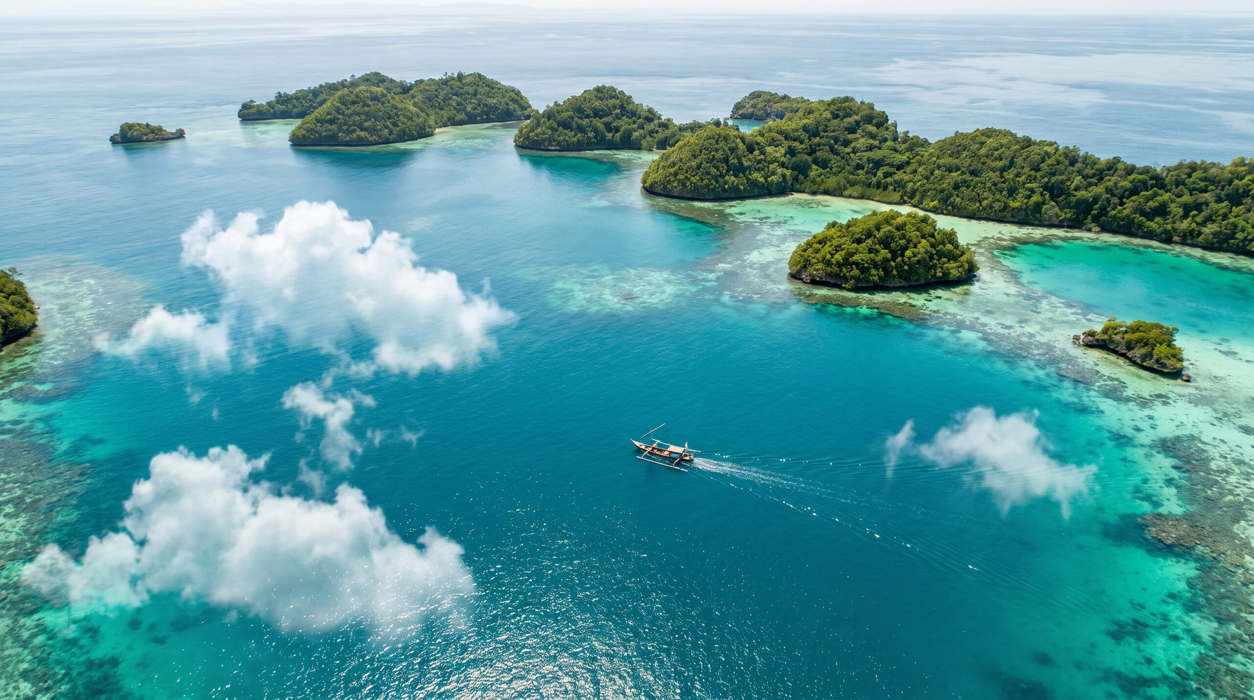 boat-cruising-through-tropical-islands-palau
